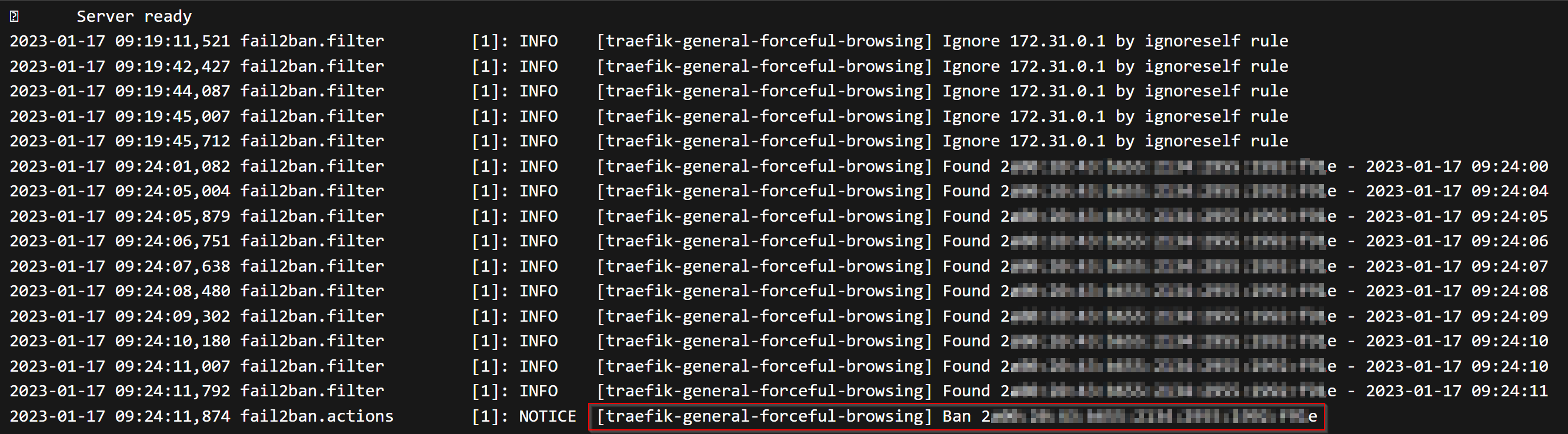 Configuring Fail2ban with Traefik